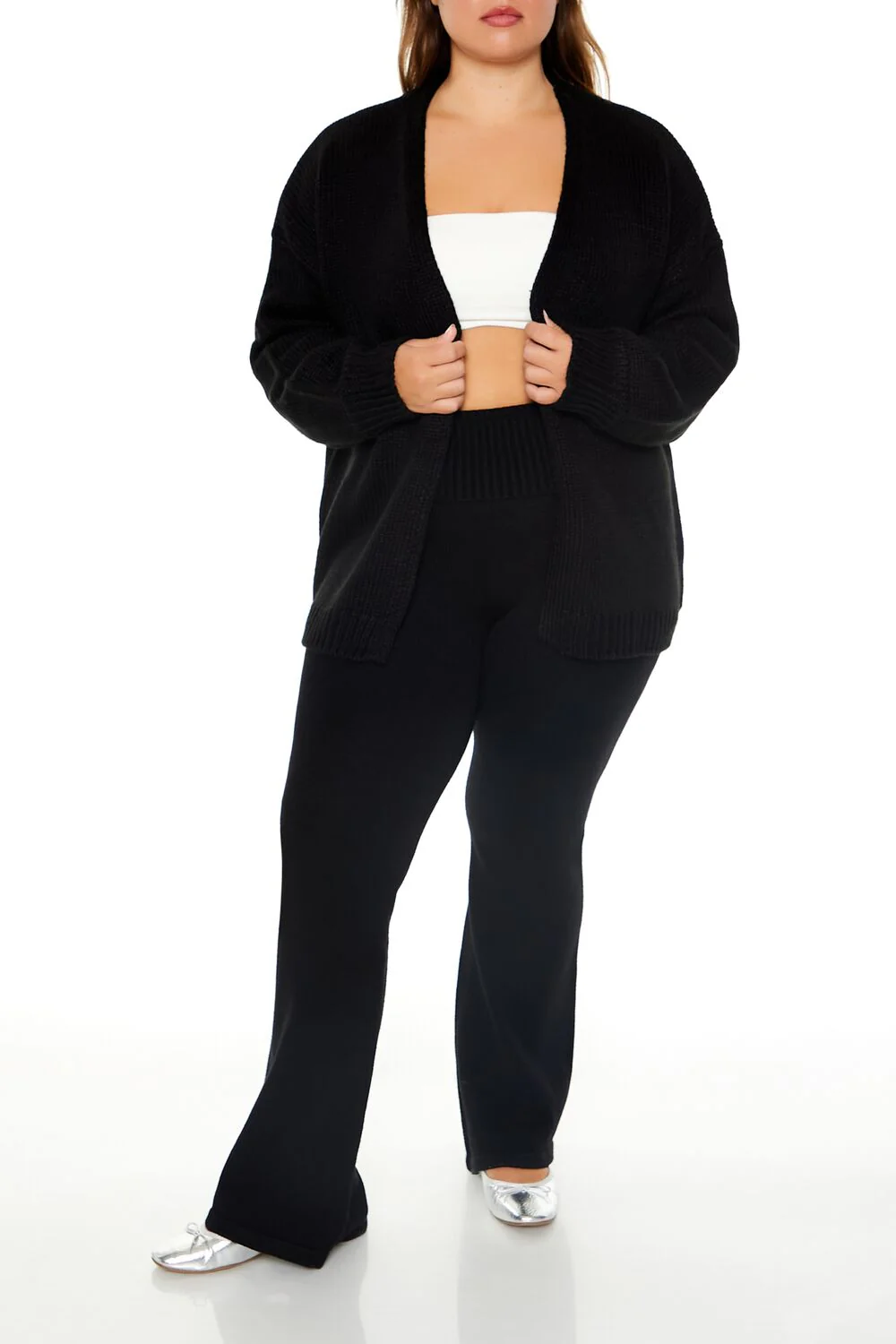 Plus Size Open-Front Cardigan Sweater - Image 2
