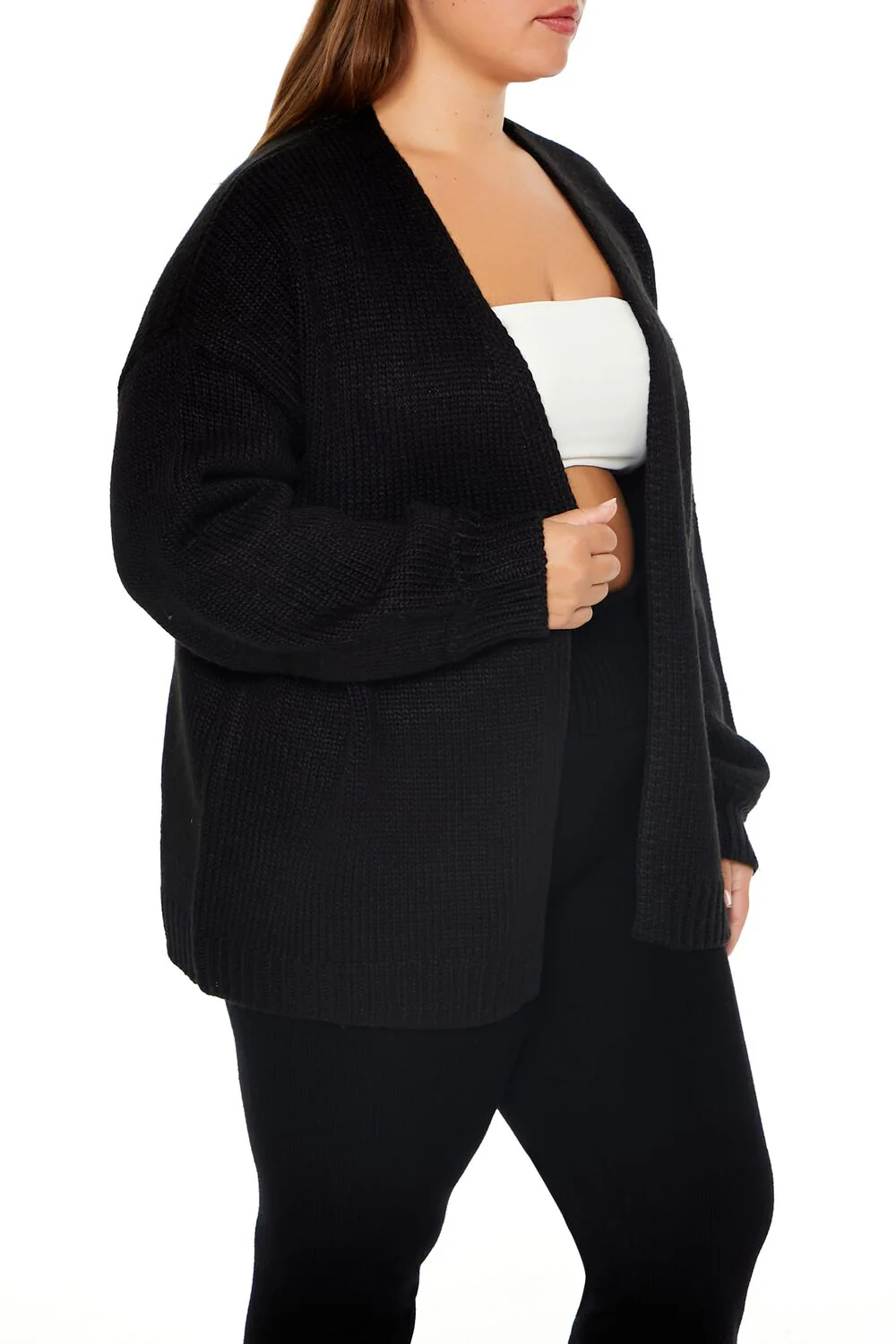 Plus Size Open-Front Cardigan Sweater - Image 4