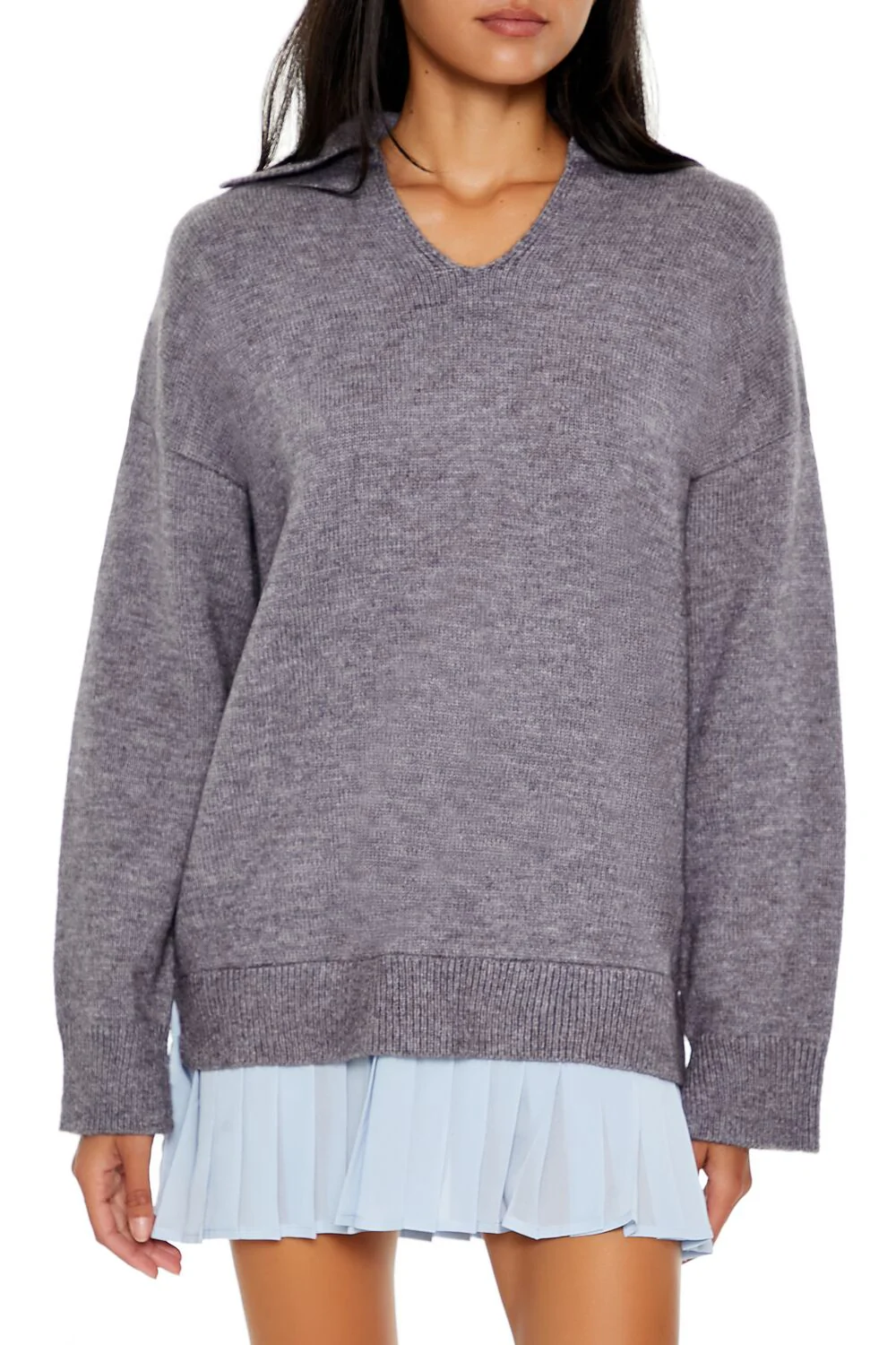 Pleated Combo Sweater Dress - Image 8
