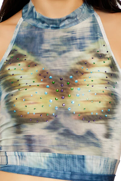 Butterfly Rhinestone Halter Top - Image 3