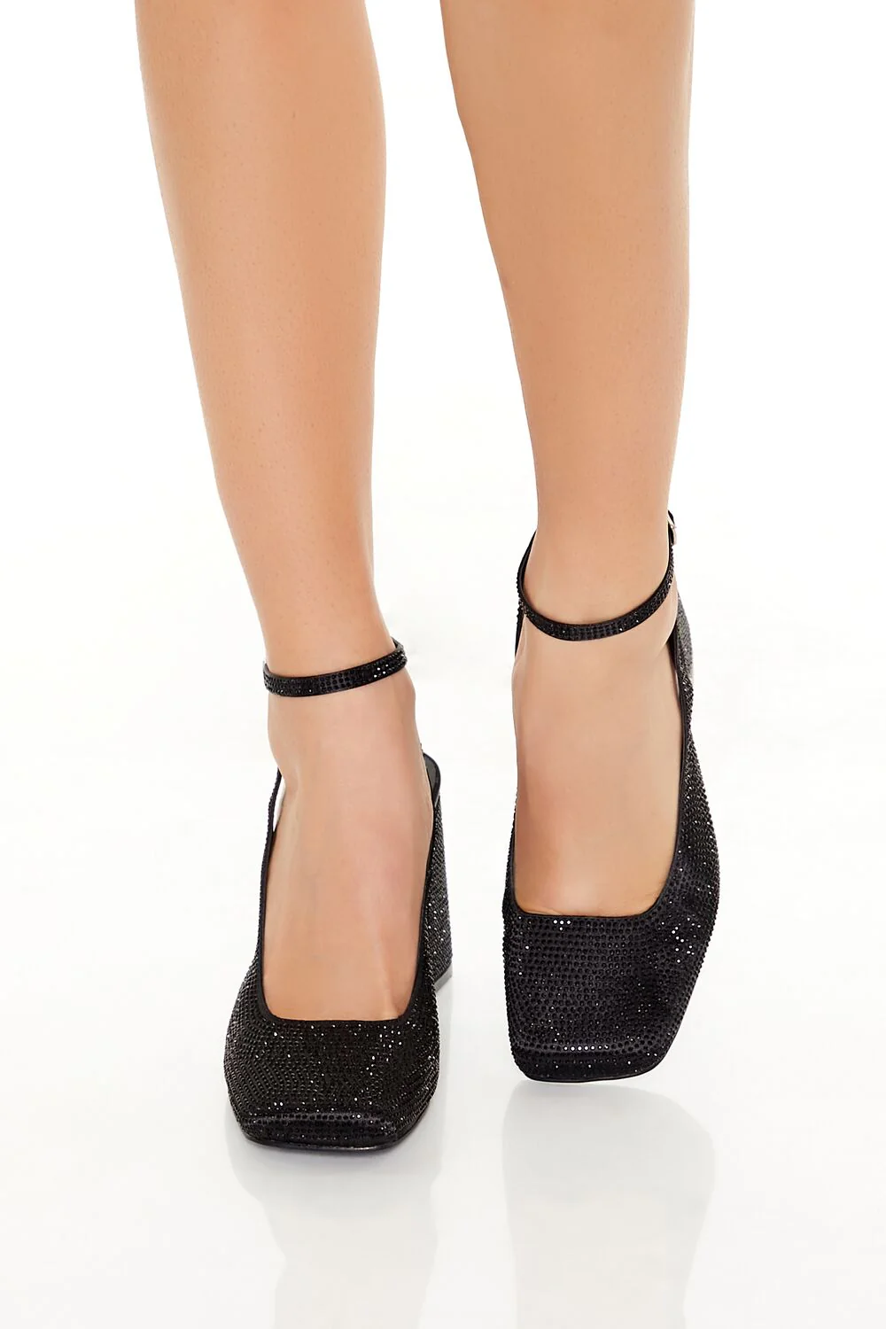 Rhinestone Faux Leather Pumps - Image 4