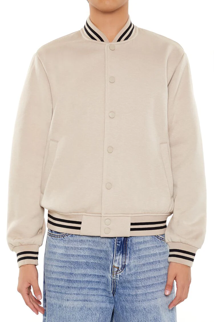 Varsity-Striped Bomber Jacket - Image 3