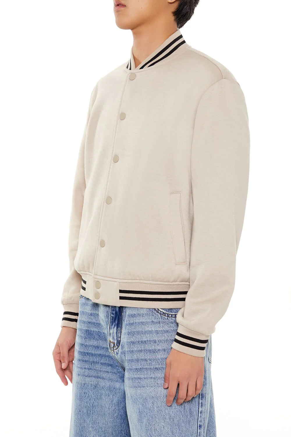 Varsity-Striped Bomber Jacket - Image 4