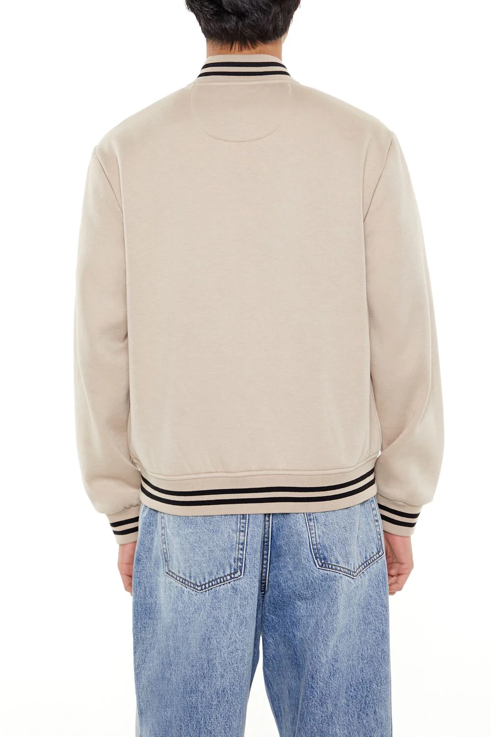 Varsity-Striped Bomber Jacket - Image 5