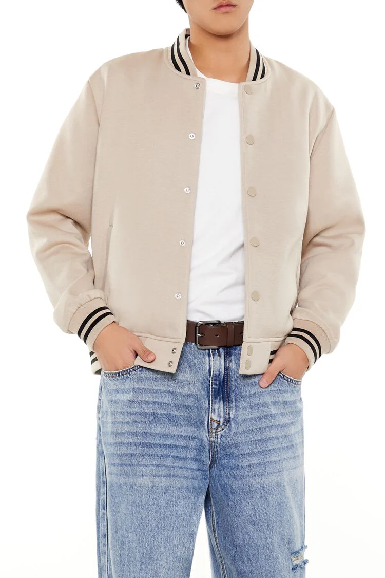 Varsity-Striped Bomber Jacket - Image 7