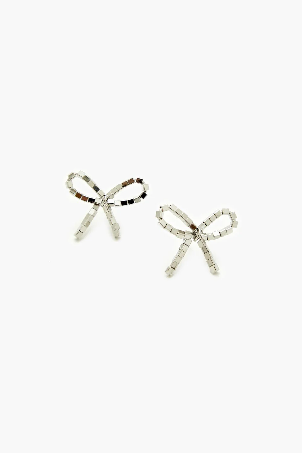 Beaded Bow Stud Earrings - Image 2