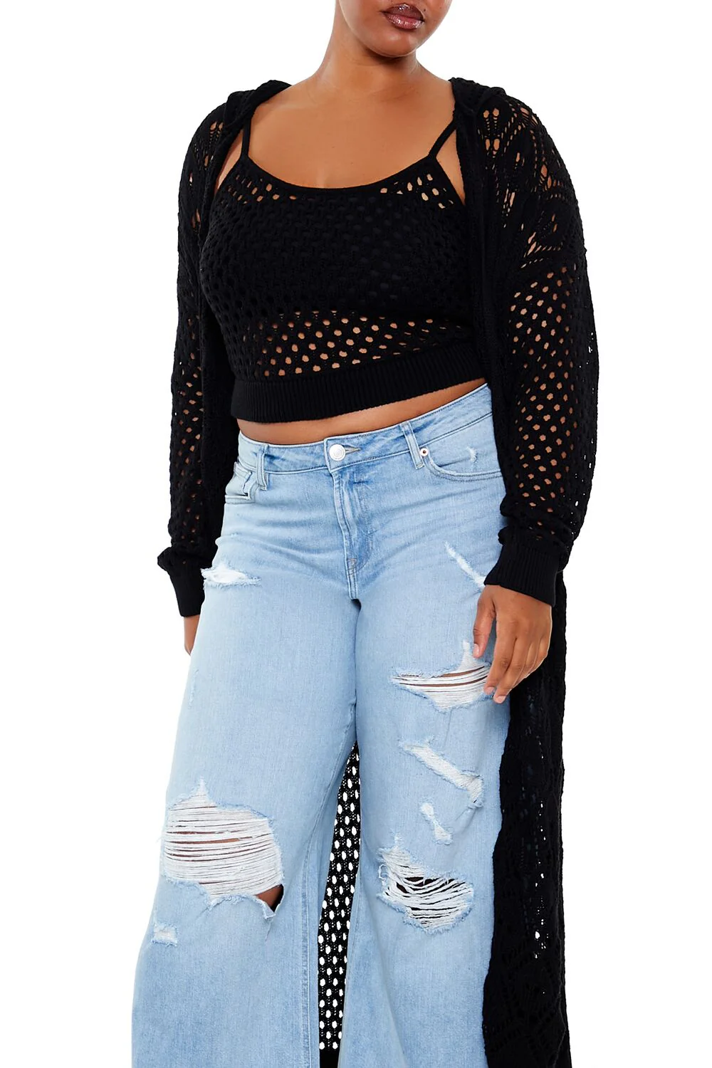Plus Size Cami & Cardigan Sweater Set - Image 2