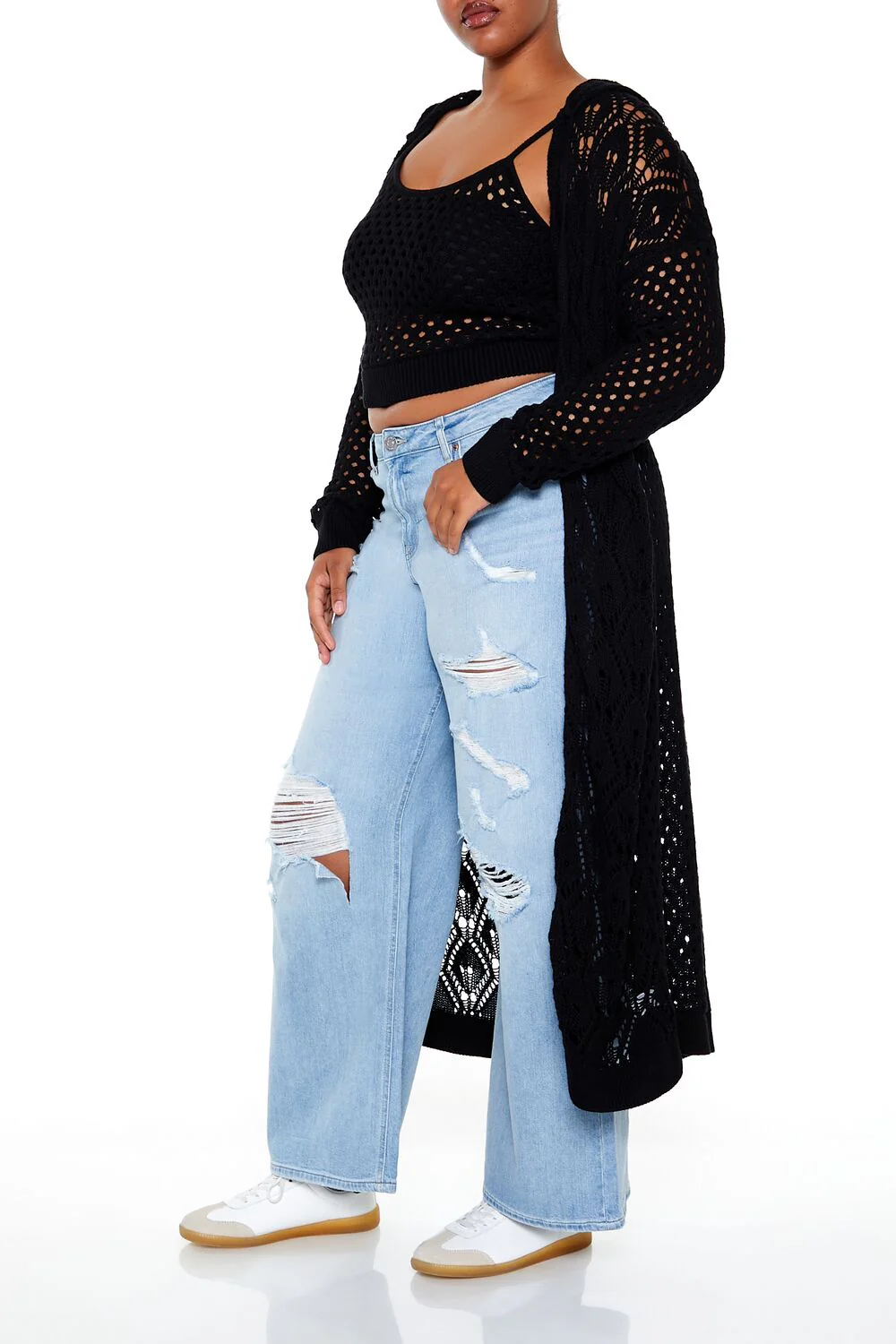 Plus Size Cami & Cardigan Sweater Set - Image 3