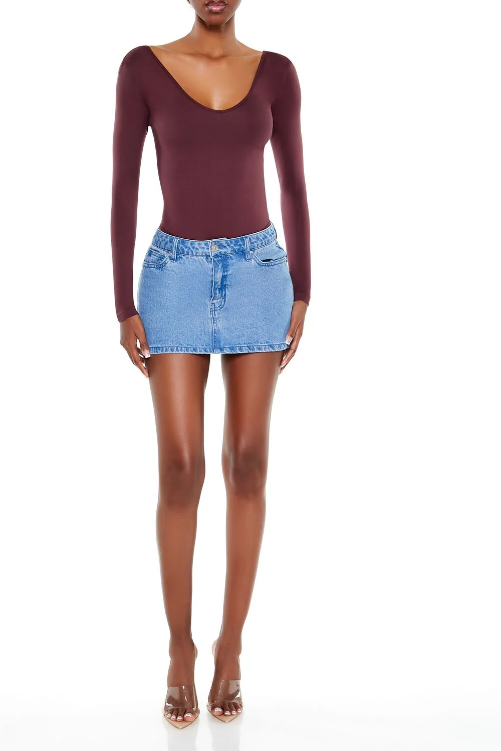 Seamless Thong V-Neck Bodysuit - Image 16