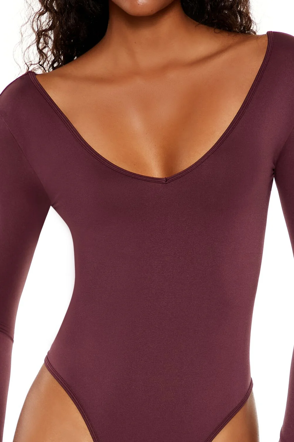 Seamless Thong V-Neck Bodysuit - Image 28