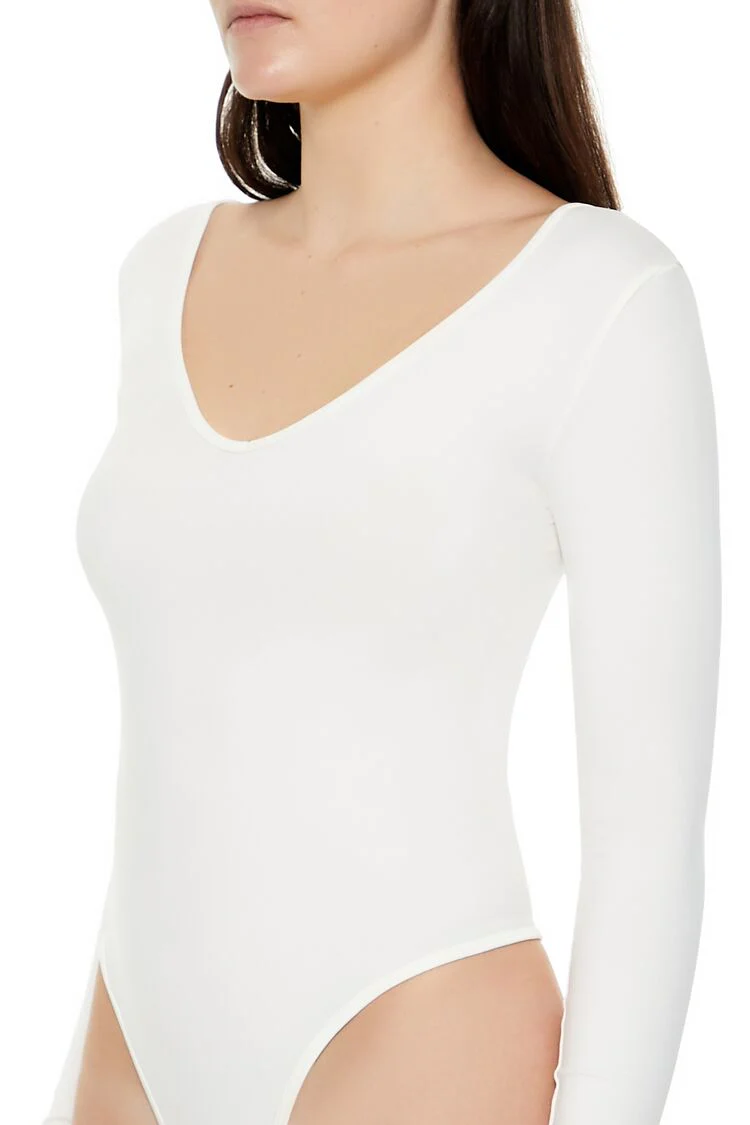 Seamless Thong V-Neck Bodysuit - Image 34