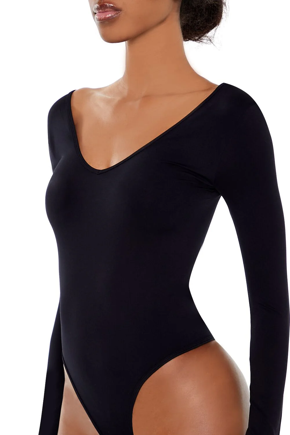 Seamless Thong V-Neck Bodysuit - Image 4