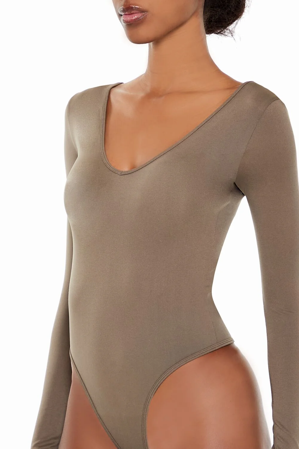 Seamless Thong V-Neck Bodysuit - Image 9