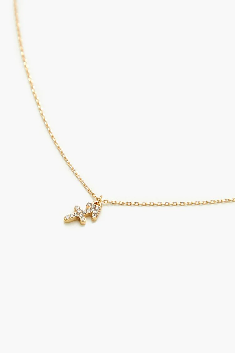 Rhinestone Zodiac Charm Necklace - Image 15