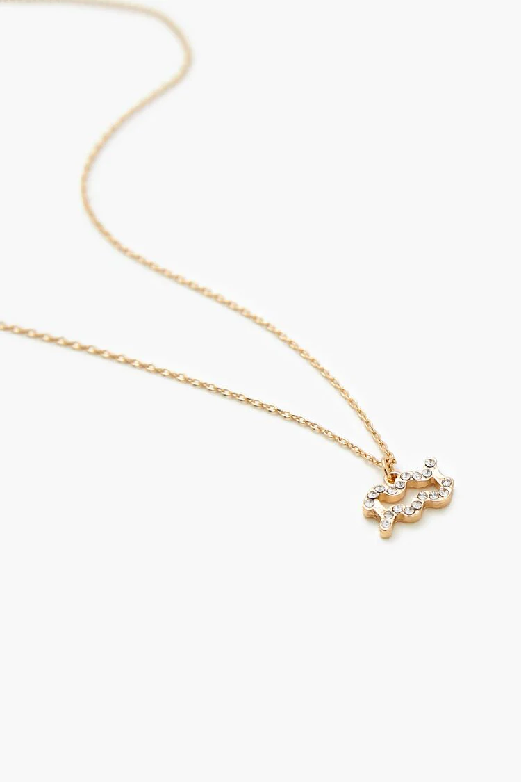 Rhinestone Zodiac Charm Necklace - Image 23