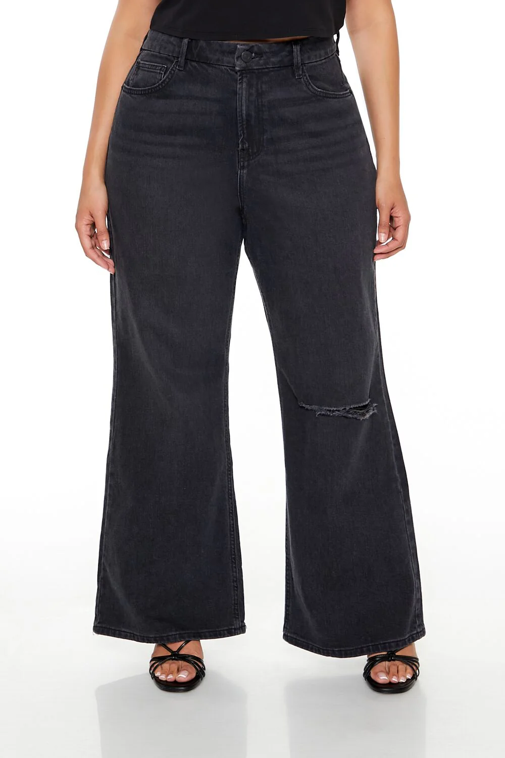 Plus Size Destroyed High-Rise Jeans - Image 2
