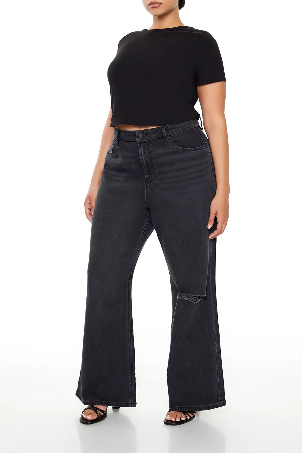 Plus Size Destroyed High-Rise Jeans - Image 3