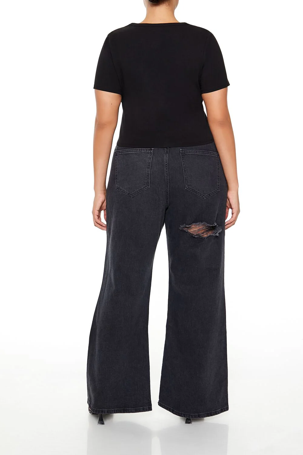 Plus Size Destroyed High-Rise Jeans - Image 4