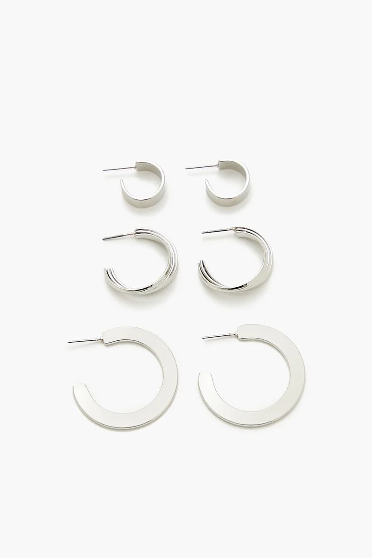 Smooth Multi-Hoop Earring Set - Image 3