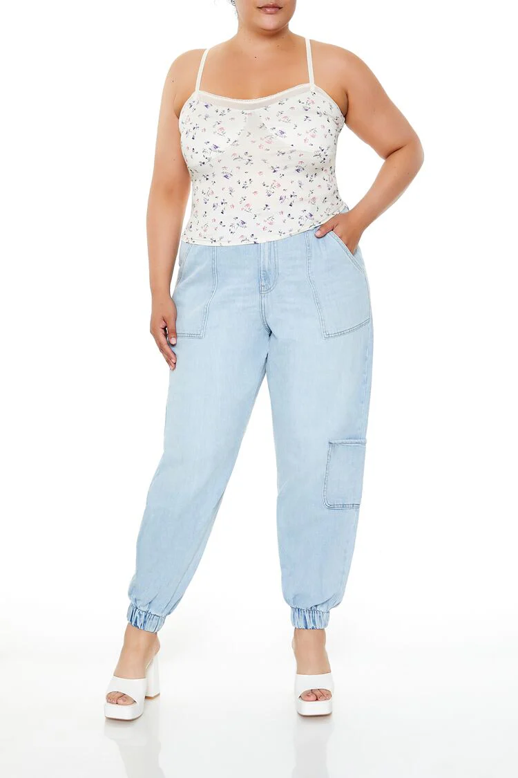 Plus Size Ditsy Floral Print Cami - Image 2