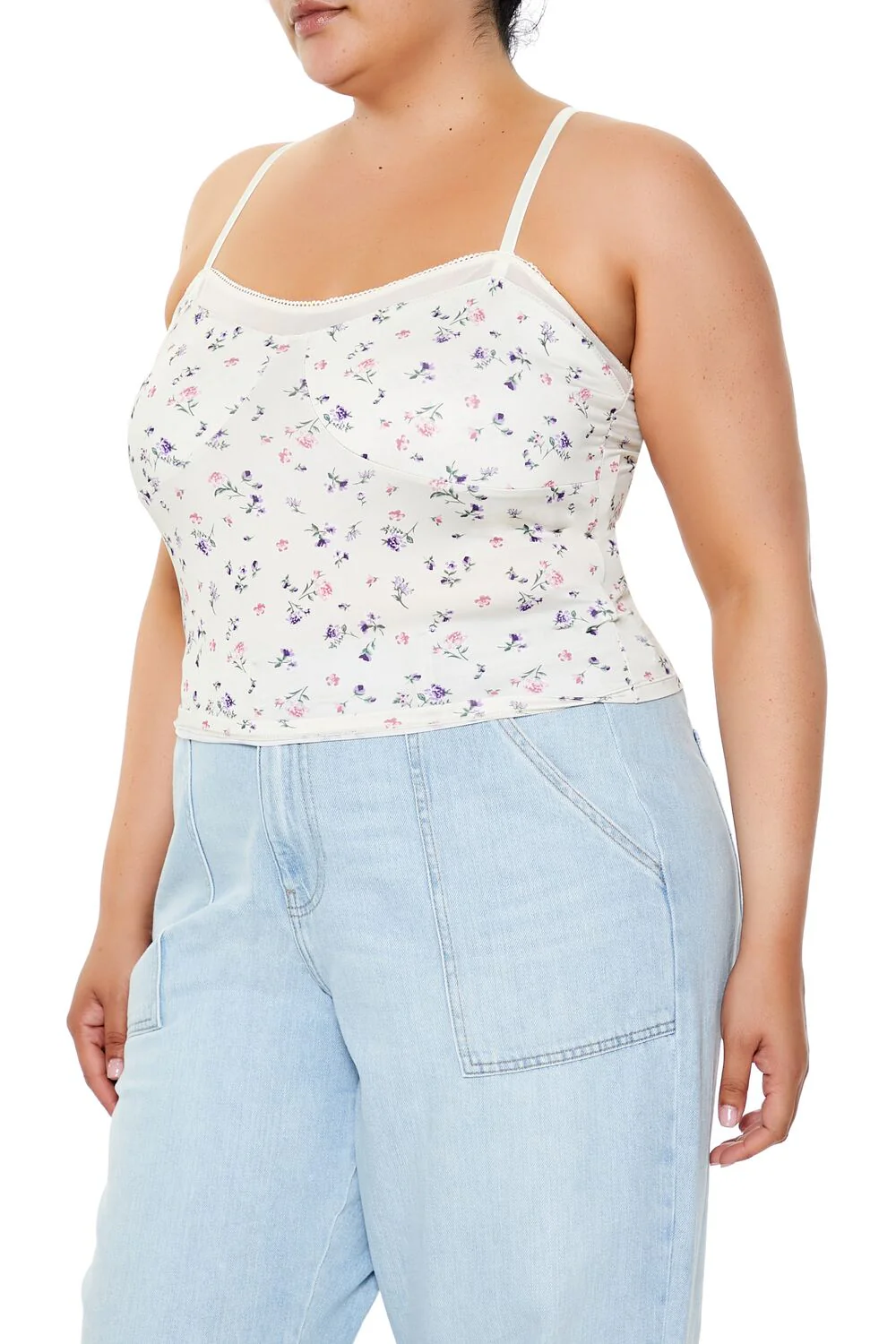Plus Size Ditsy Floral Print Cami - Image 4