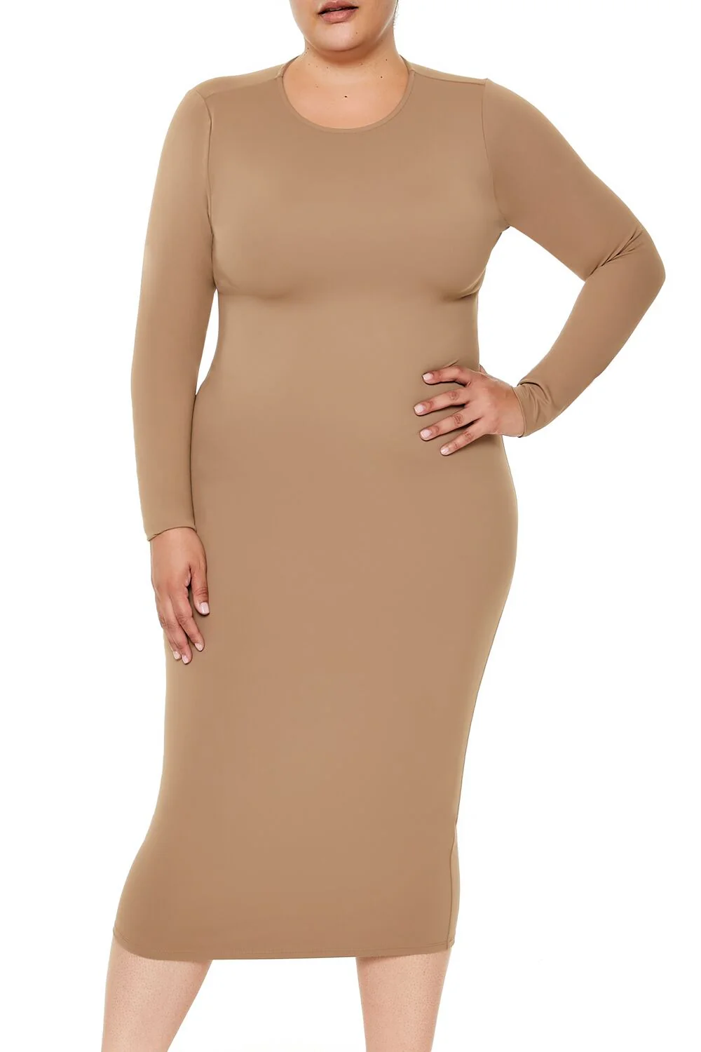Plus Size Contour Sculpt Midi Dress - Image 2