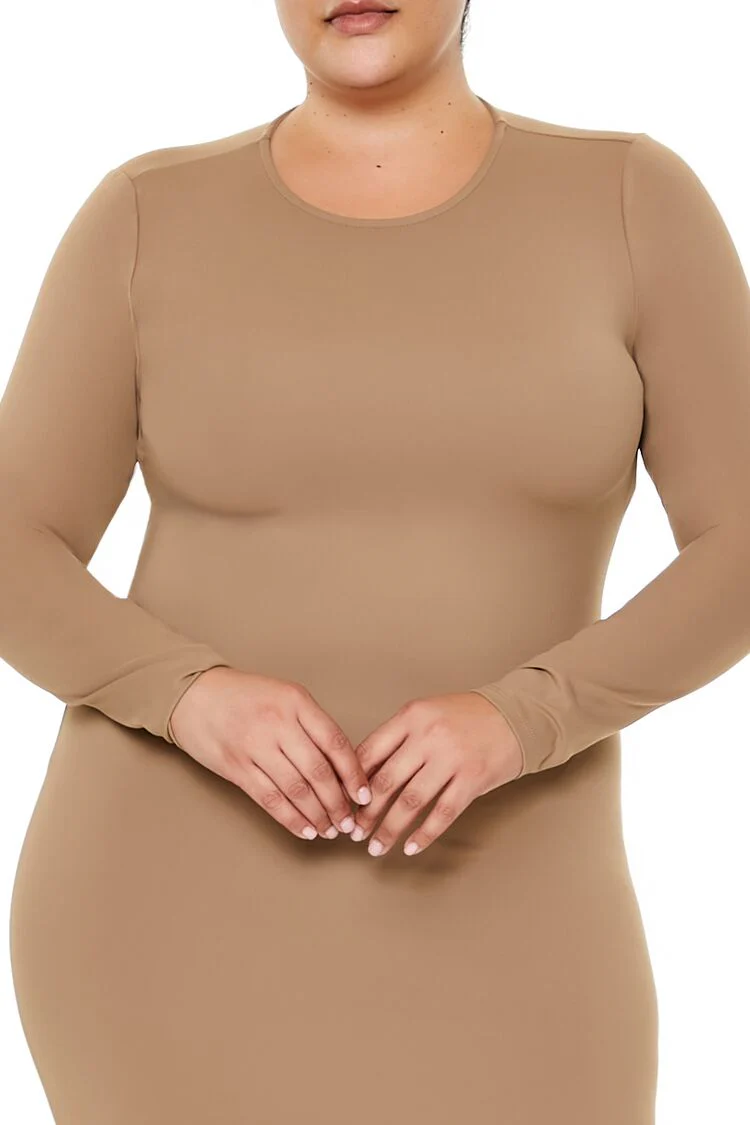 Plus Size Contour Sculpt Midi Dress - Image 5