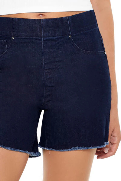 Frayed High-Rise Denim Shorts - Image 6