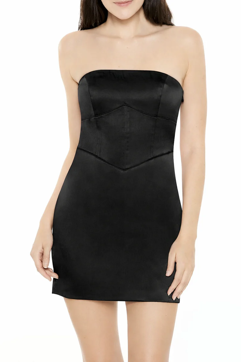 Lace-Up Corset Tube Mini Dress - Image 9