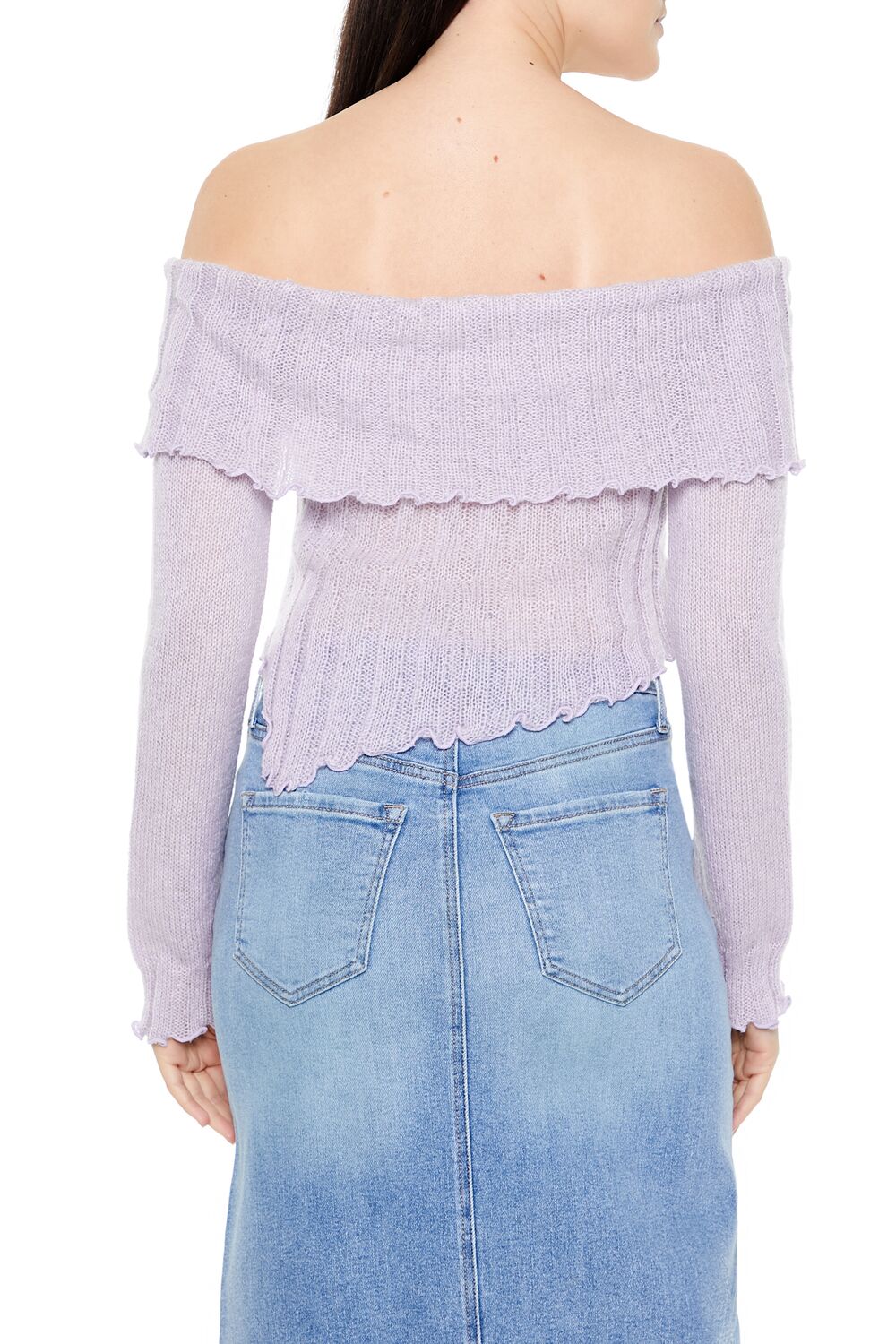 Ribbed Off-the-Shoulder Sweater - Image 15