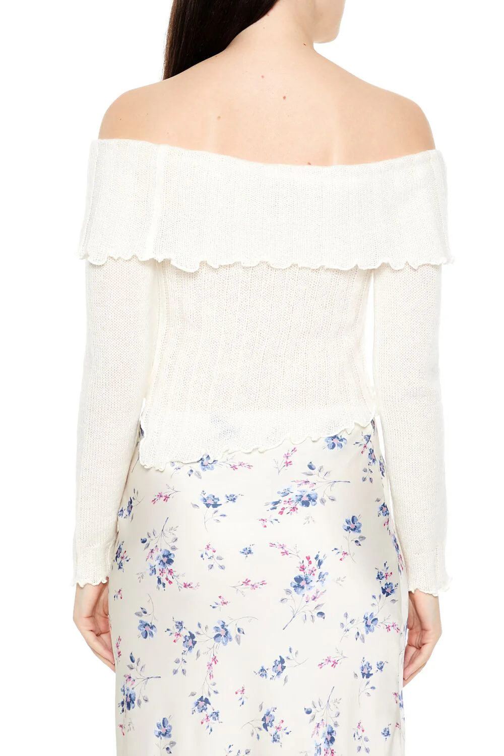 Ribbed Off-the-Shoulder Sweater - Image 5
