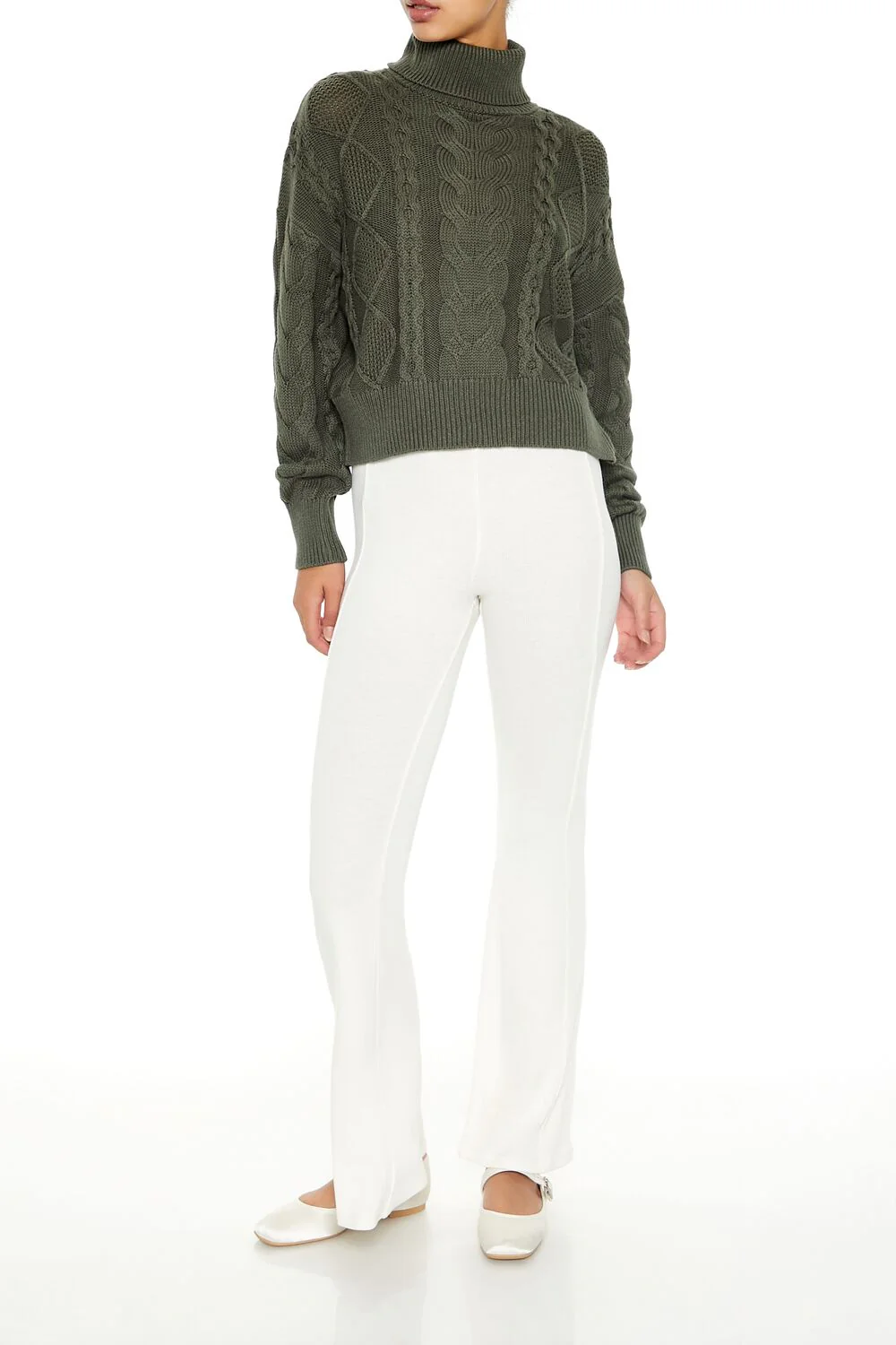 Cable Knit Turtleneck Sweater - Image 2