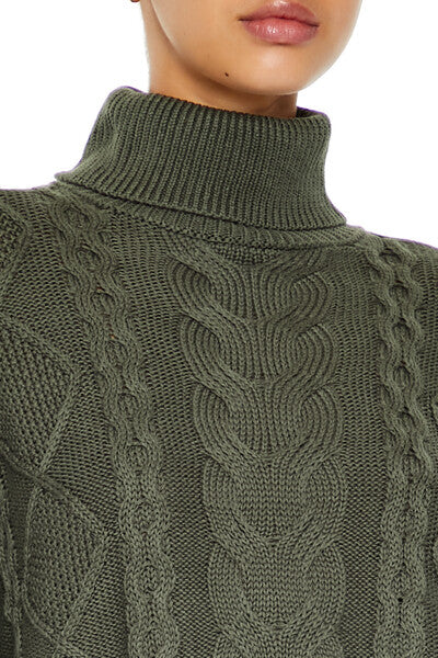 Cable Knit Turtleneck Sweater - Image 3