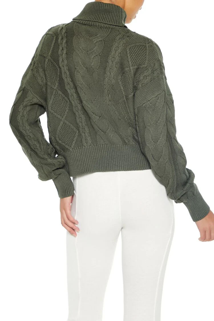 Cable Knit Turtleneck Sweater - Image 5