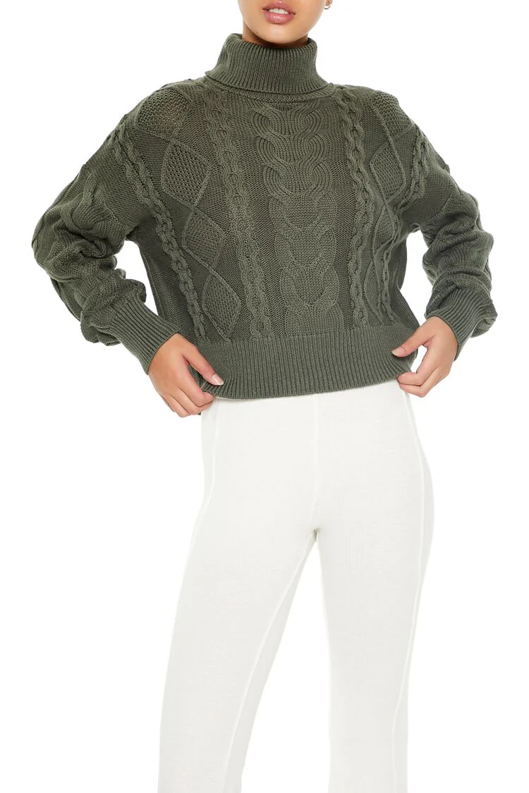 Cable Knit Turtleneck Sweater - Image 6