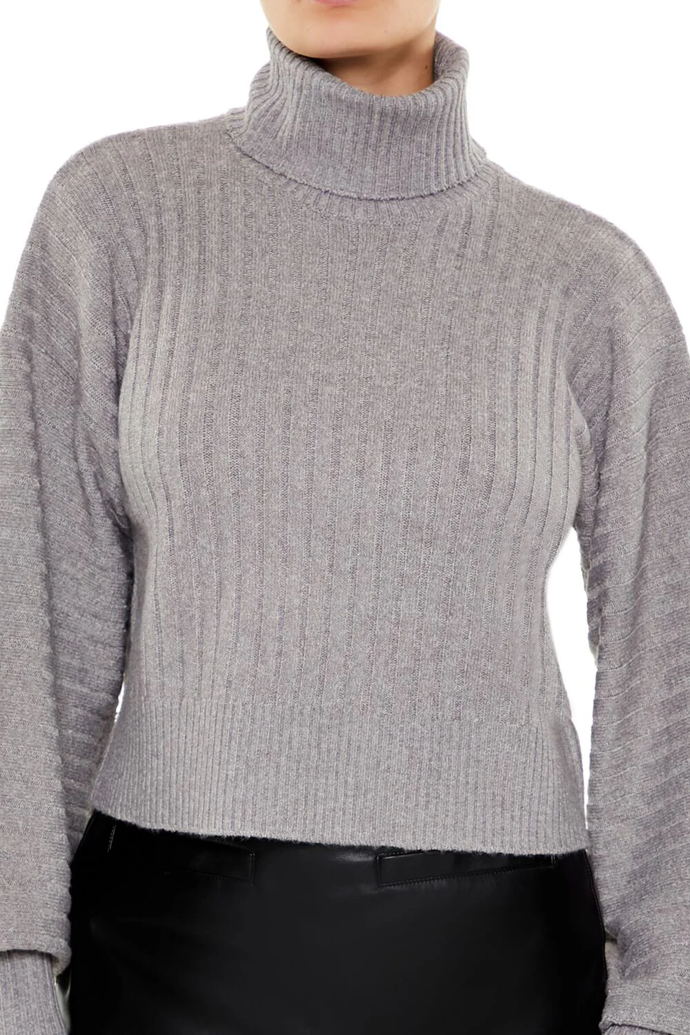 Turtleneck Balloon-Sleeve Sweater - Image 3
