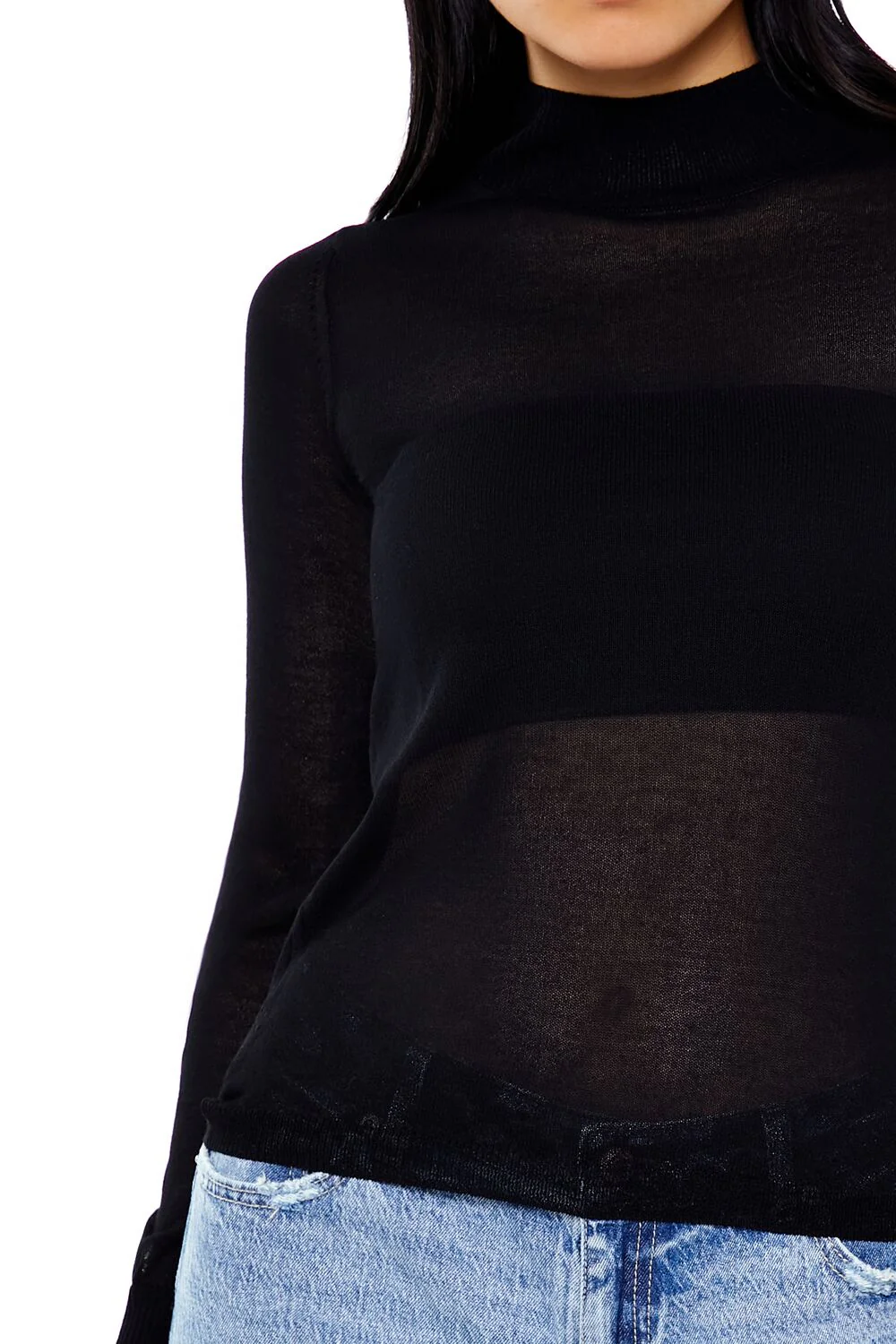 Fitted Mock Neck Sweater - Image 3