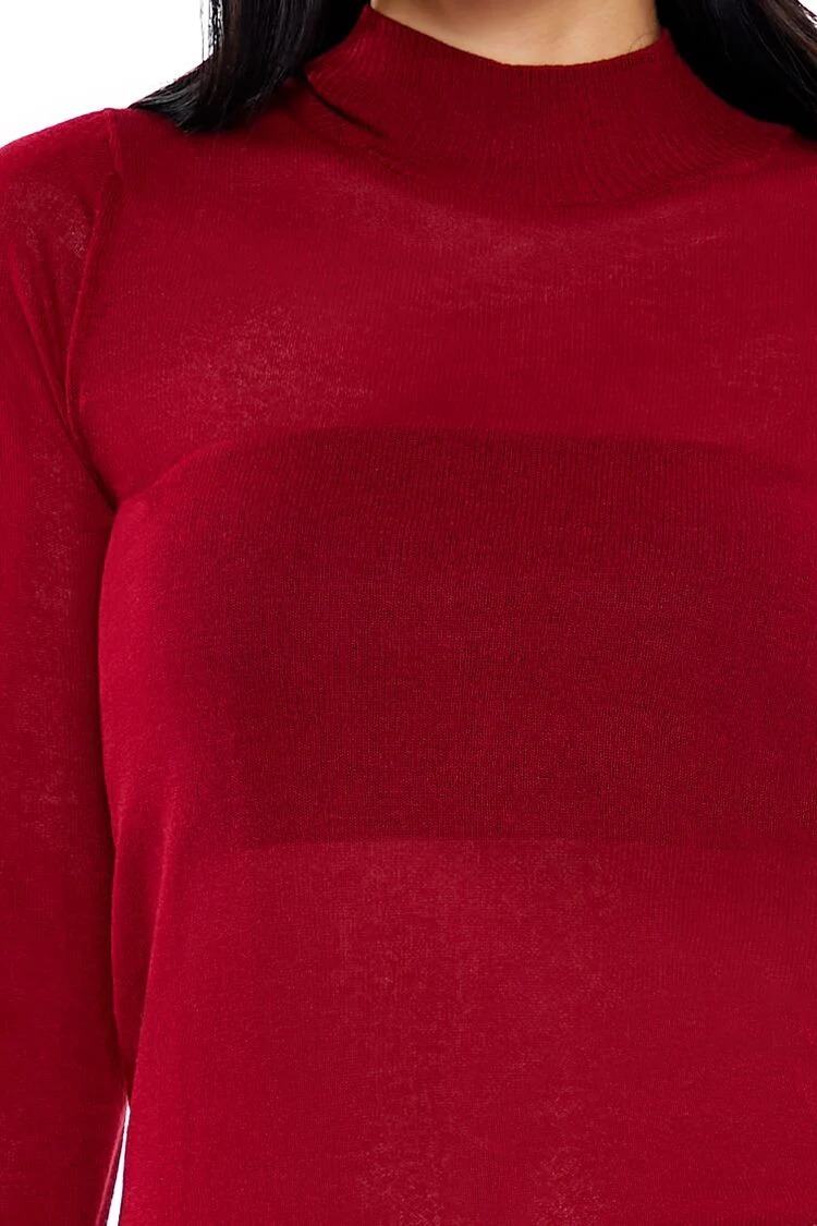 Fitted Mock Neck Sweater - Image 8