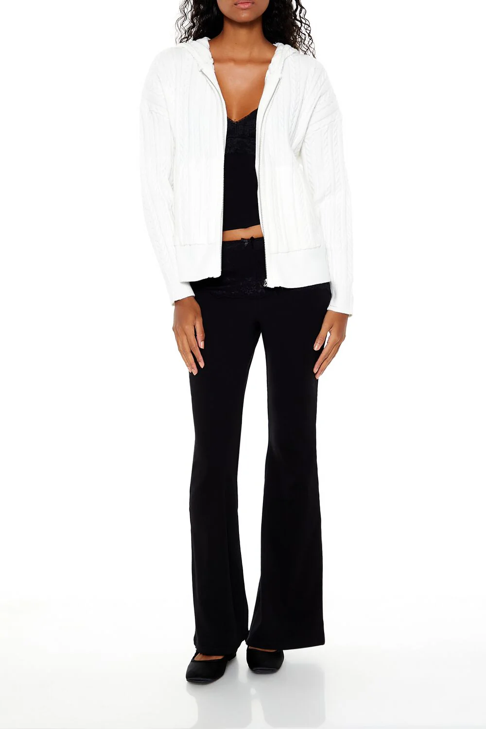 Cable Knit Zip-Up Hoodie - Image 2