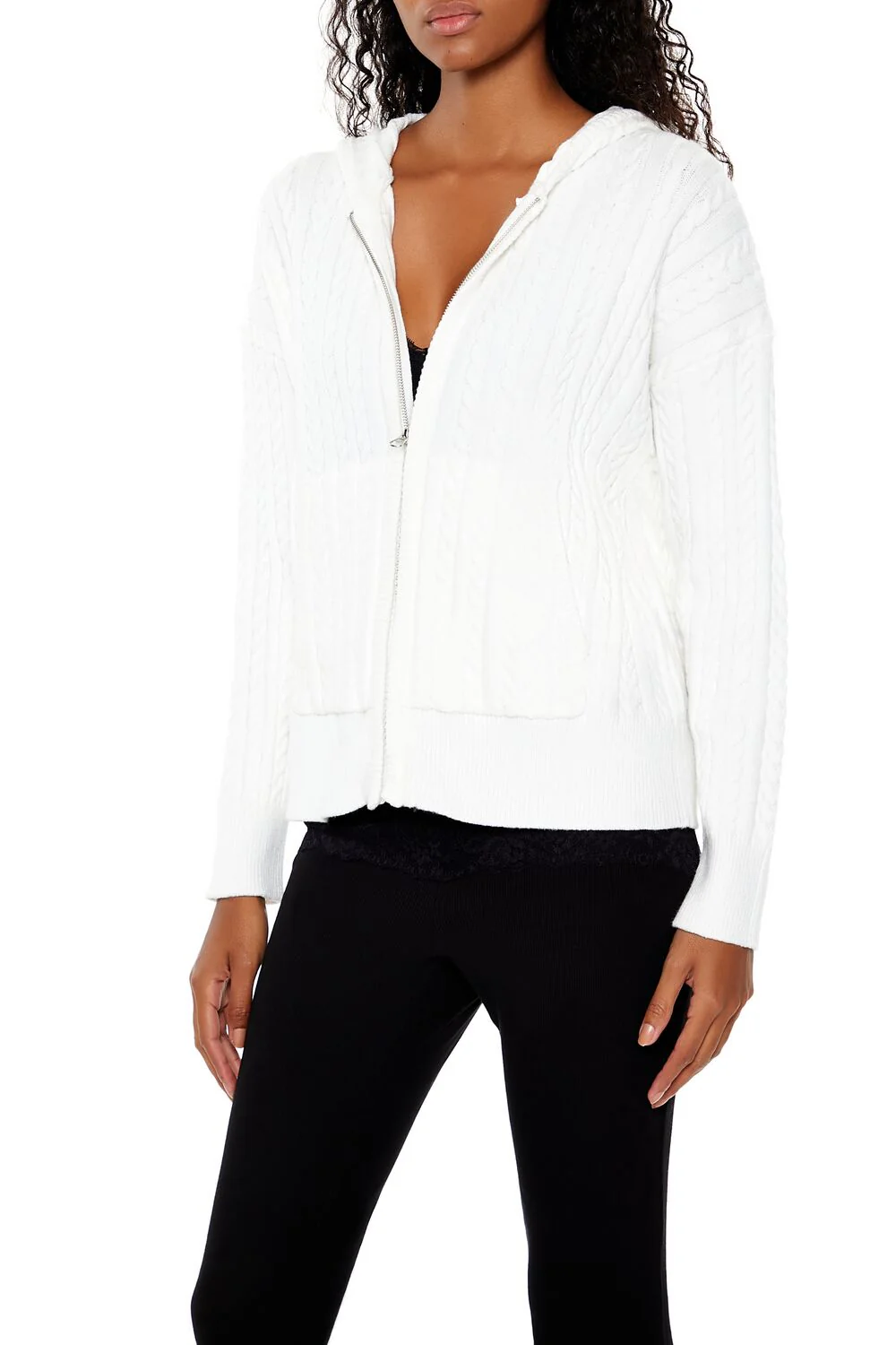 Cable Knit Zip-Up Hoodie - Image 4
