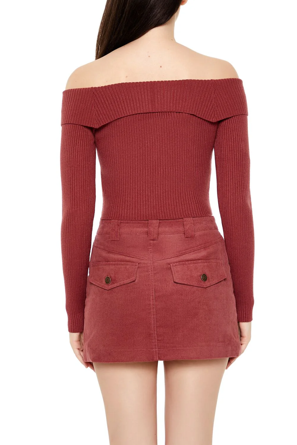 Off-the-Shoulder Cropped Sweater - Image 10