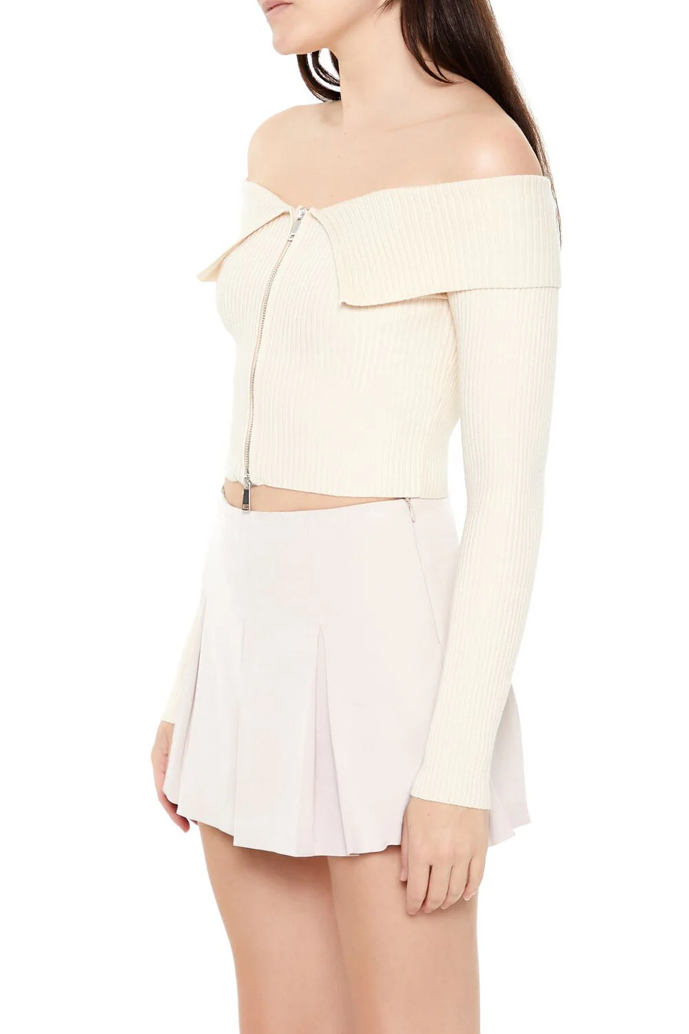 Off-the-Shoulder Cropped Sweater - Image 4
