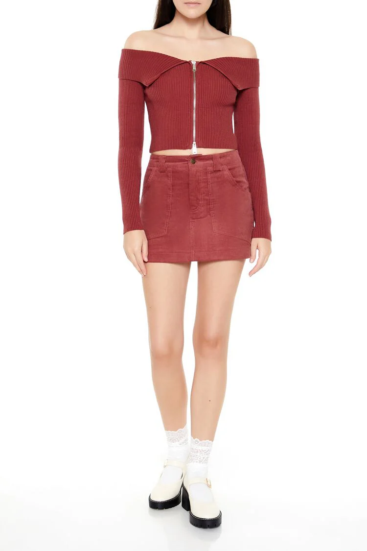 Off-the-Shoulder Cropped Sweater - Image 7