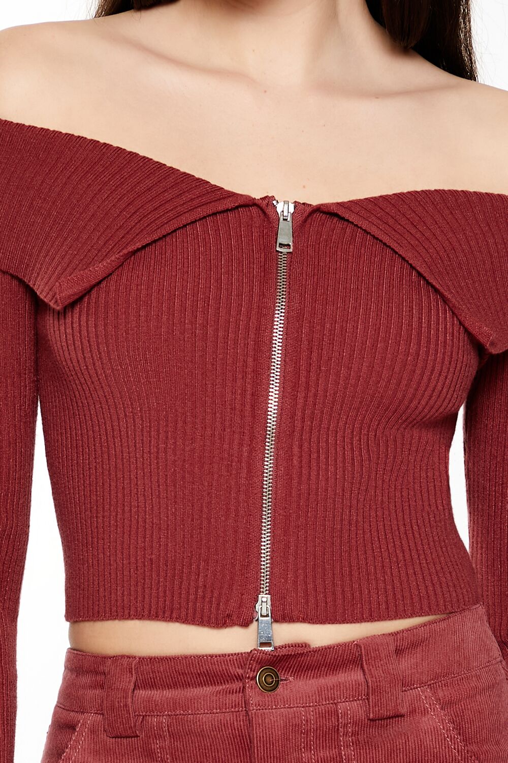 Off-the-Shoulder Cropped Sweater - Image 8
