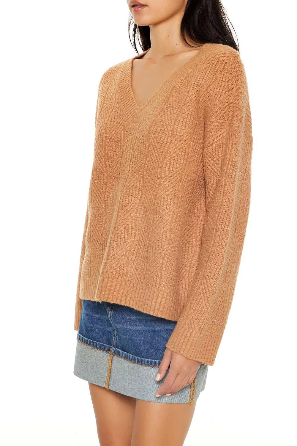 Geo V-Neck Drop-Sleeve Sweater - Image 4