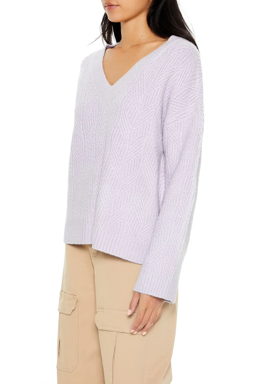 Geo V-Neck Drop-Sleeve Sweater - Image 9