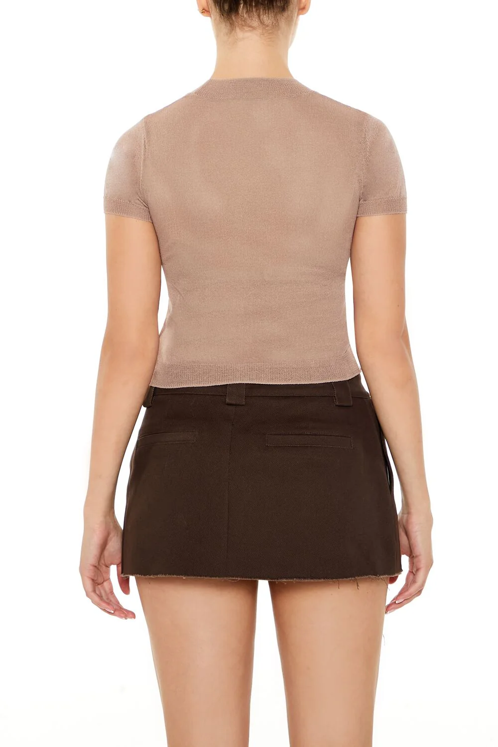 Cropped Sweater-Knit Tee - Image 10