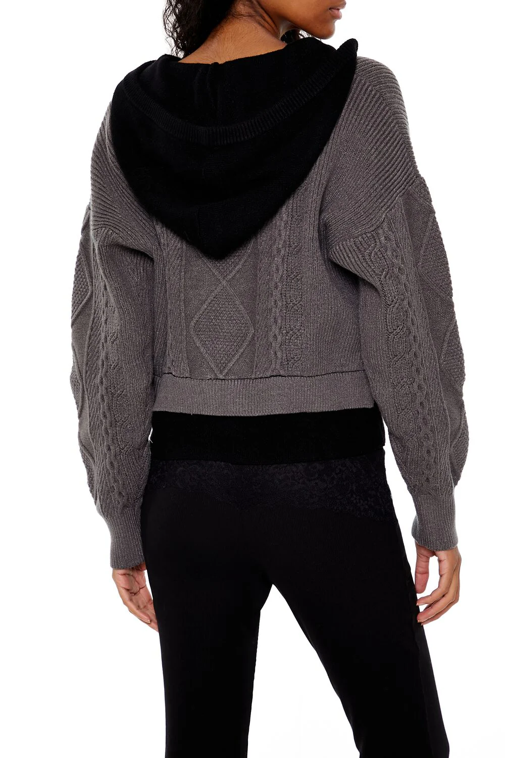 Cable Sweater-Knit Zip-Up Hoodie - Image 5