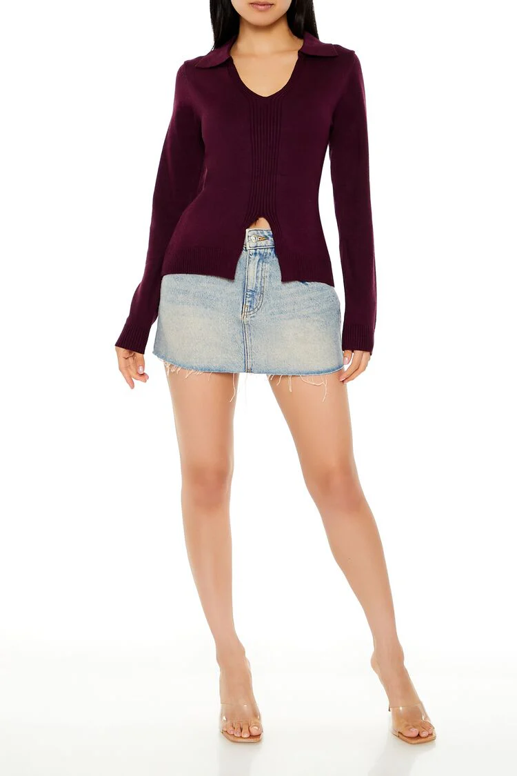 Ribbed Split-Hem Sweater - Image 7