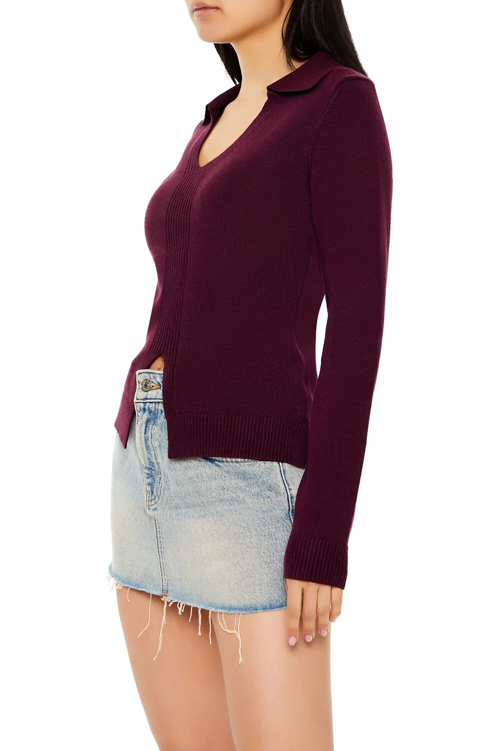 Ribbed Split-Hem Sweater - Image 9
